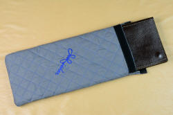 Quilted and embroidered cover for Book case for Concordia and Sanchez Chef's knives in T3 cryogenically treated 440C high chromium stainless steel blades, 304 stainless steel bolsters, Lace Amethyst gemstone handles, leather book case with top grain cover Quilted and embroidered cover for Book case for Concordia and Sanchez Chef's knives in T3 cryogenically treated 440C high chromium stainless steel blades, 304 stainless steel bolsters, Lace Amethyst gemstone handles, leather book case with top grain cover